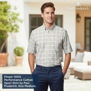Paul Frederick 100% Cotton Performance Sport Shirt - Medium